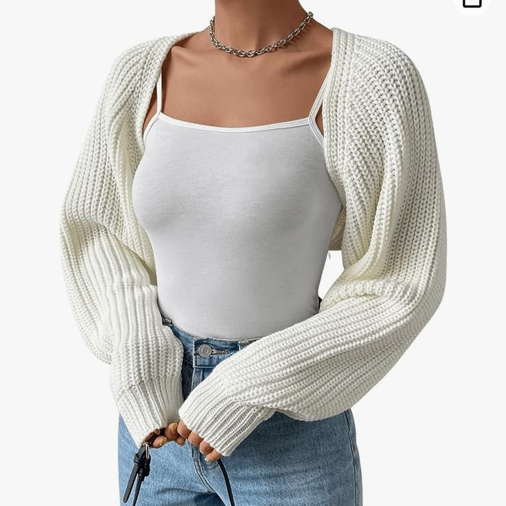 Verdusa Women's Long Sleeve Open Front Knitted Crop Cardigan
Sweater Shrug